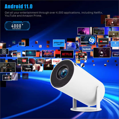 2024 NEW Mini Pocket HY300 Projector White Color 1080P Proyector Android Lcd Smart Projectors