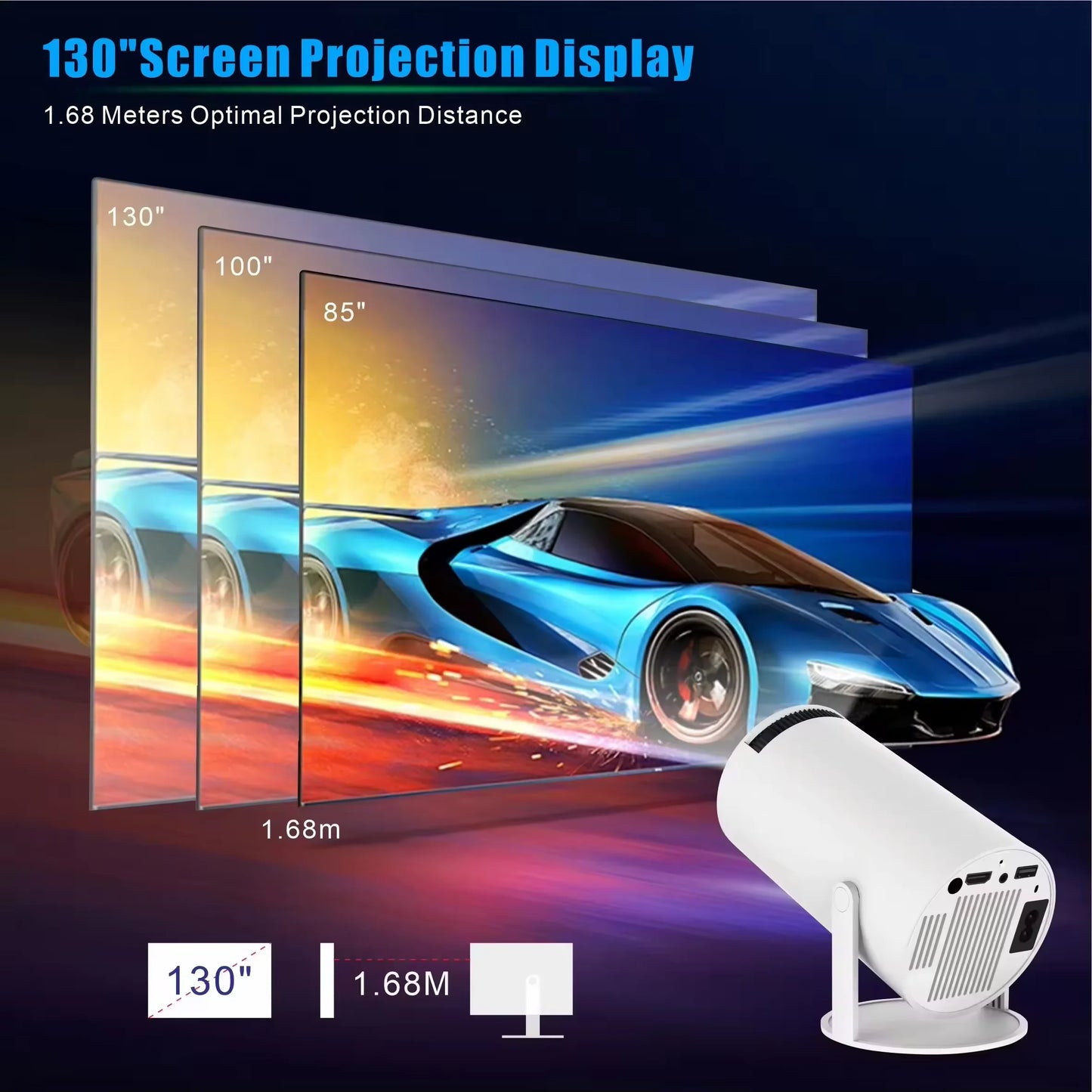 2024 NEW Mini Pocket HY300 Projector White Color 1080P Proyector Android Lcd Smart Projectors